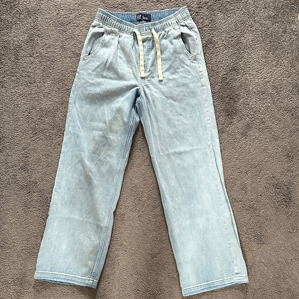 GAP Denim High Rise Wide-Leg Pants - Light Blue